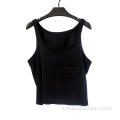 Gilet da donna con scollo tondo nero